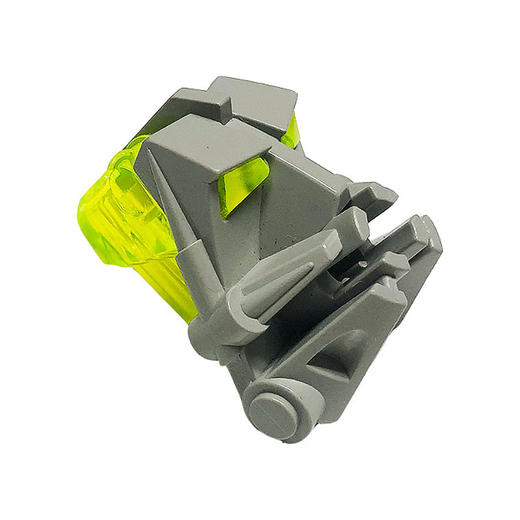 Brick2cube Part - Bionicle Head Connector Block 3 x 4 x 1 2/3 with Trans-Neon Green Eye / Brain Stal