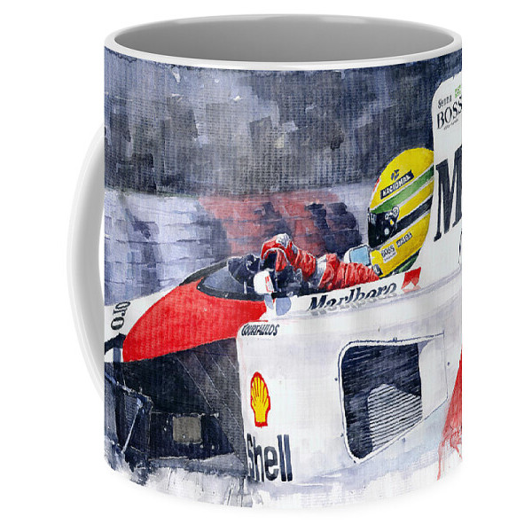 Ayrton Senna McLaren 1991 Hangarian GP แก้วกาแฟ Ayrton Senna McLaren 1991 Hangarian GP แก้วกาแฟ