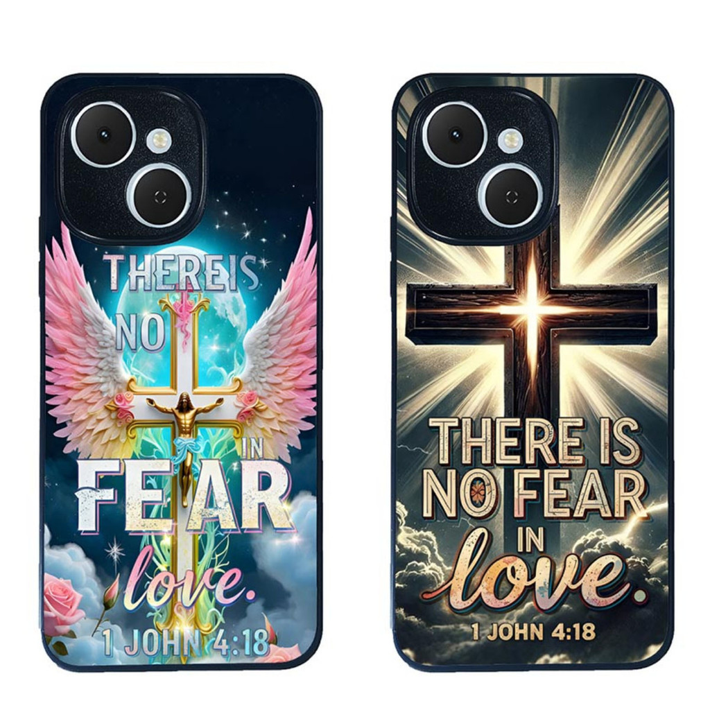 เคสโทรศัพท์สําหรับ Tecno Spark 40C Bible verse 1 John 4 18 ความงามป้องกันสีดํา