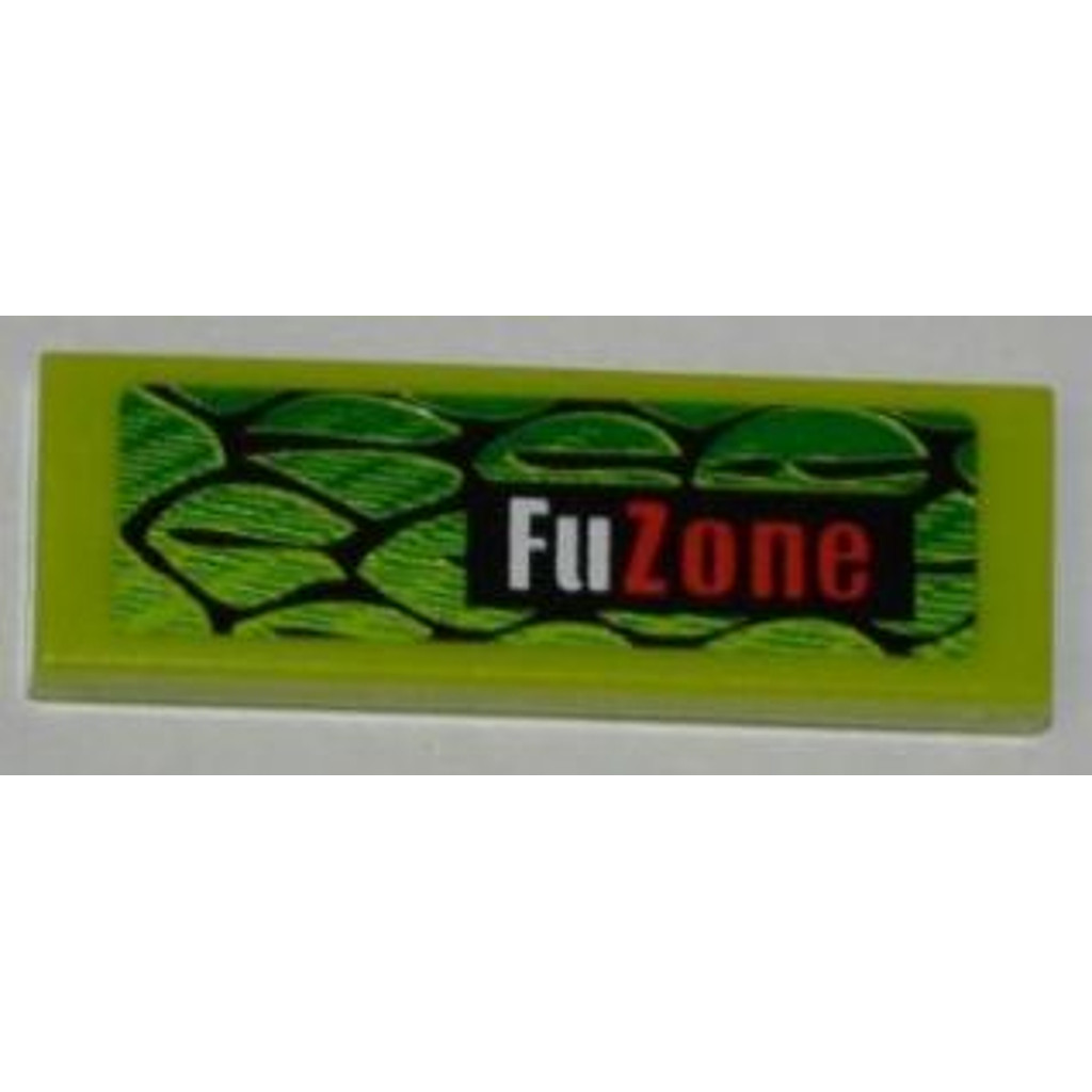 Brick2cube Part - Tile 1 x 3 with Scales and 'FuZone' Pattern Model Left Side (Sticker) - Set 8231 -