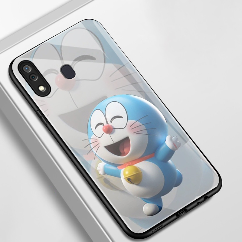 เคสสำหรับ Samsung A20 A20s A30 A21s M10s เคสโทรศัพท์แมวเปลือกแก้วกันกระแทก