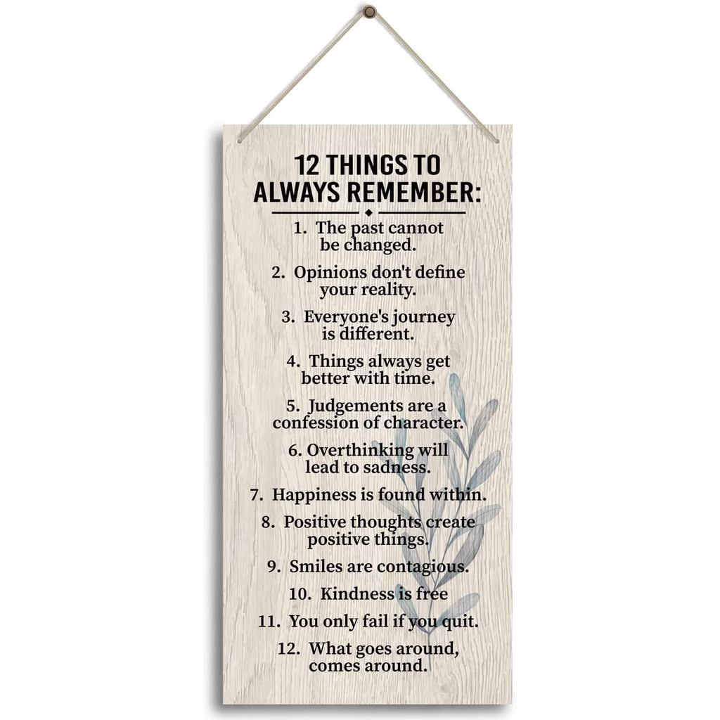 12สิ่งที่จําตลอดเวลาป้าย Blessed Wall Decor ไม้ไม้ Blessed ป้ายสําหรับตกแต่งบ้านชั้นวาง Farmhouse Bl