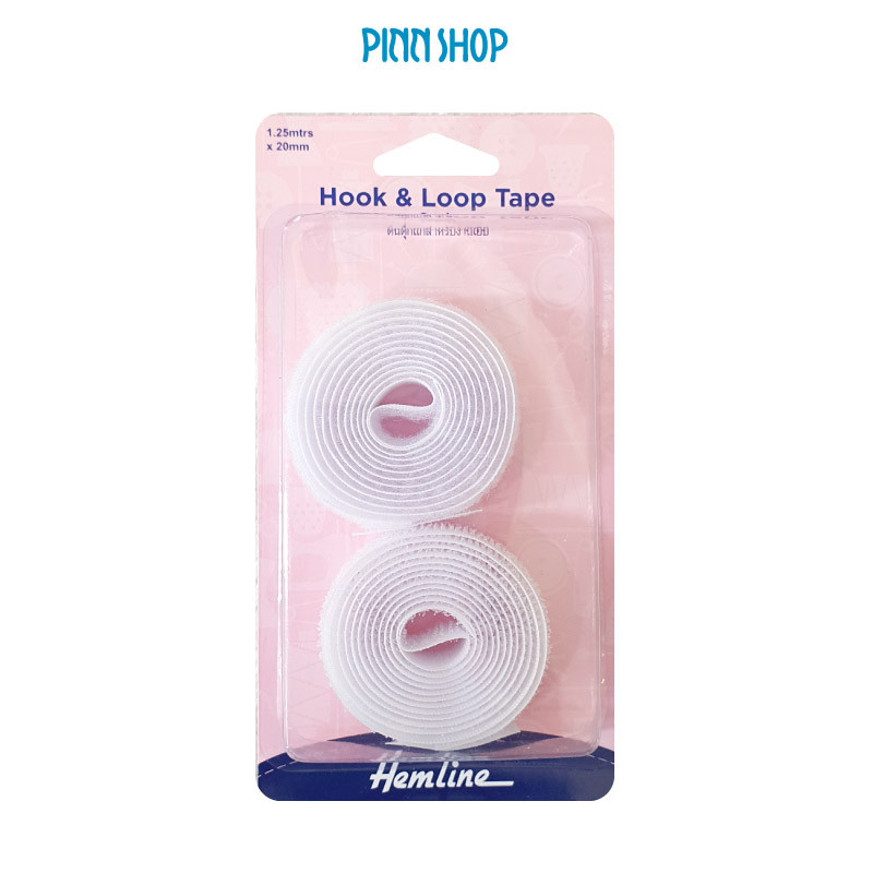 ตีนตุ๊กแกสีขาว ยี่ห้อ Hemline กว้าง 2 ซม. ยาว 125 ซม.