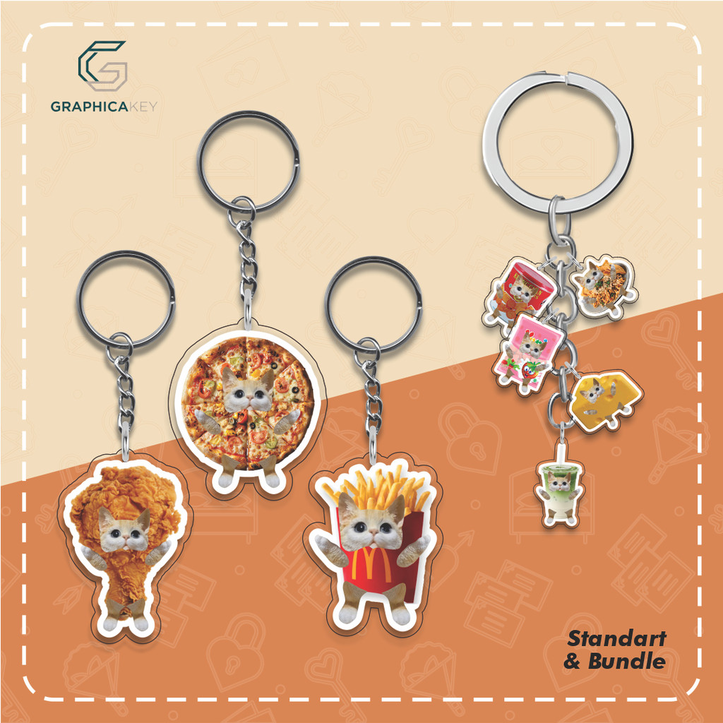 GANTUNGAN [CAT FOOD CANDY] พวงกุญแจอะคริลิก / พวงกุญแจอะคริลิก / พวงกุญแจอาหารแมว