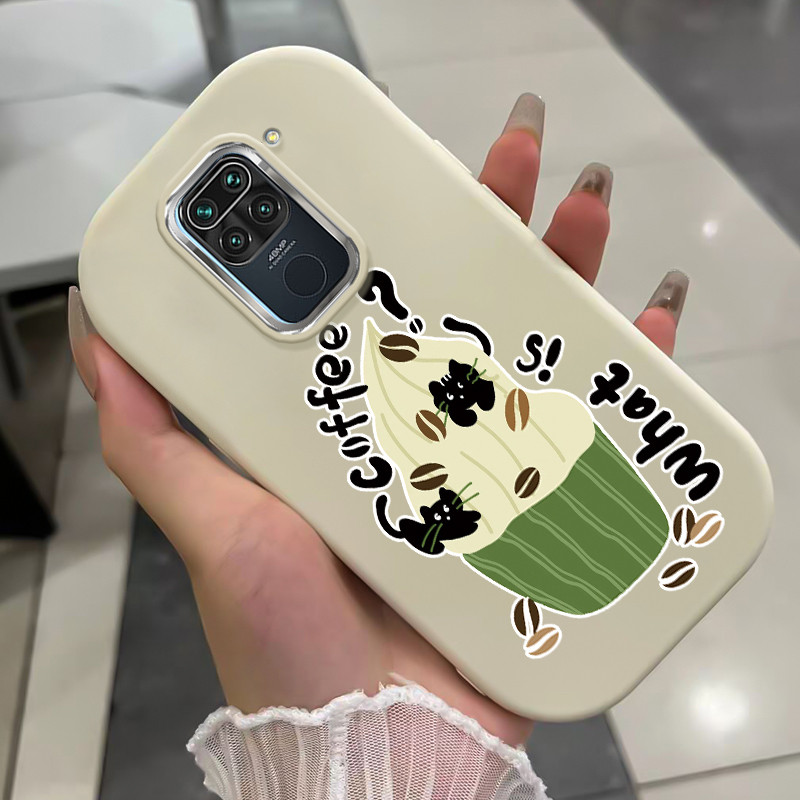 เคสสำหรับ Xiaomi Redmi Note 9 Note 9s Note 9 Pro POCO M2 Pro เคสโทรศัพท์เมล็ดกาแฟแมวกันกระแทกกลมและอ