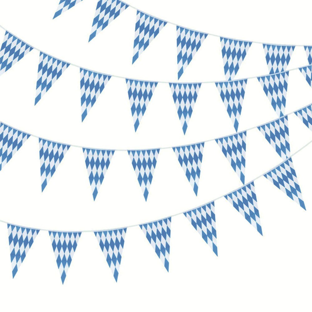 [จัดส่งรวดเร็ว]Oktoberfest Bunting Bavarian Decoration 10m Banner Oktoberfest Garland Pennant