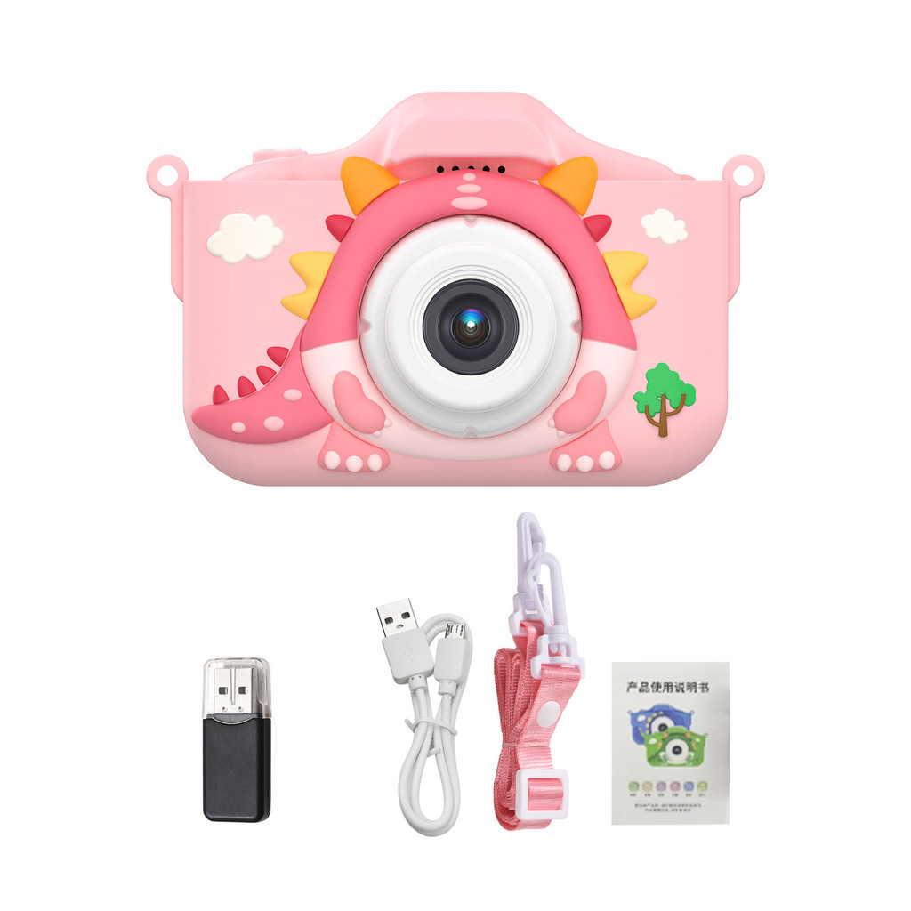 1080P เด็กกล้องดิจิตอลวิดีโอน่ารักสําหรับเลนส์คู่ 2.0 นิ้วหน้าจอ IPS 48M ภาพถ่ายแบตเตอรี่ในตัวเกมพร้