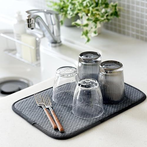 Arnest Ernesto Drainer Mat Kitchen 32 x 22cm Slim / Thick Water absorbent Quick dry Hook-and-loop storage Washable...
