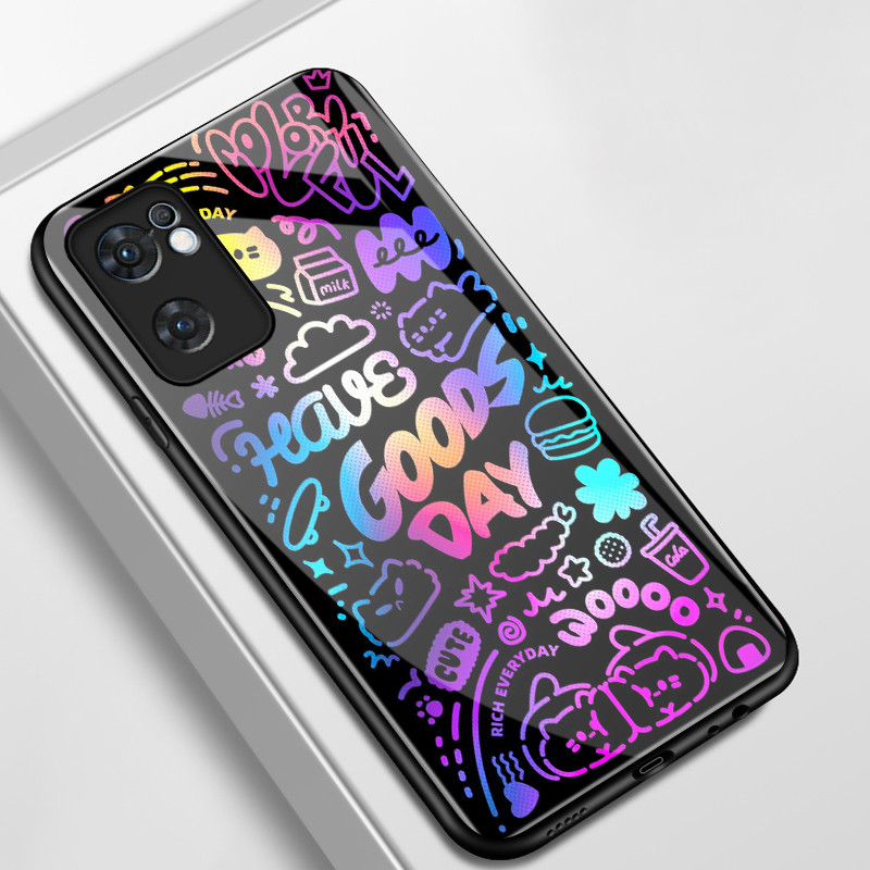 เคสสำหรับ OPPO Reno 7 5G Reno 7 Pro 5G Reno 6 5G Reno 6Z 5G เคสโทรศัพท์แมวเปลือกแก้วกันกระแทก