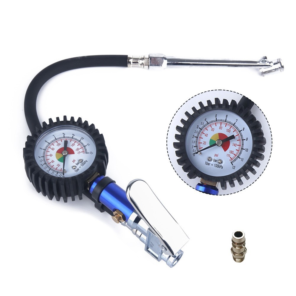[ใหม่] 1 ชิ้น 12 บาร์ Tyre Inflator หัวทองแดง Self-Locking Compressed Air Tyre Inflator