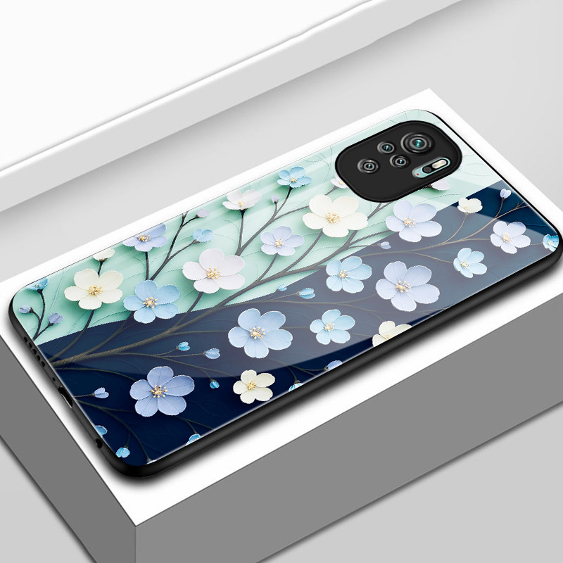 เคสสำหรับ Xiaomi Redmi Note 10 Pro 10s 10 5G 10T 5G POCO M5s M3 Pro เคสโทรศัพท์ดอกไม้เปลือกแก้วกันกระแทก