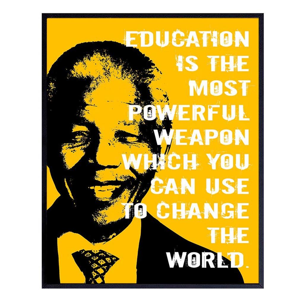 Nelson Mandela โปสเตอร์ X ห้องเรียนตกแต่งคําคมสร้างแรงบันดาลใจ Wall Art ครูของขวัญโรงเรียนตกแต่งสร้า
