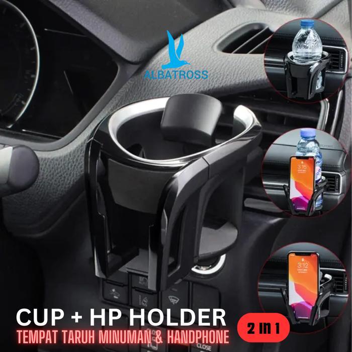 Albatross 2in1 Car Cup & HP Holder / Drink Holder + HP in Car / Car Cup Holder and