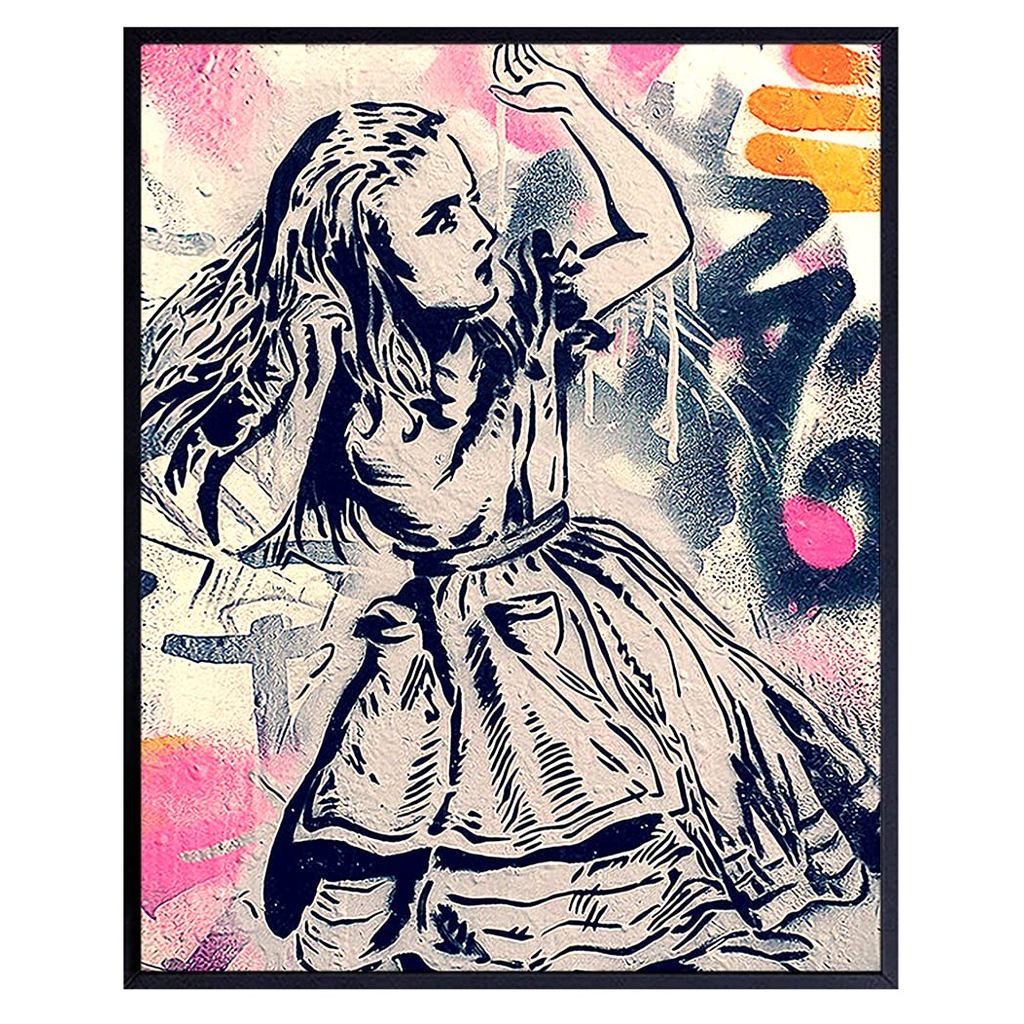 Alice Wonderland Wall Art & Decor Graffiti Wall Art Banksy Wall Art Banksy โปสเตอร์ X Urban Wall Art