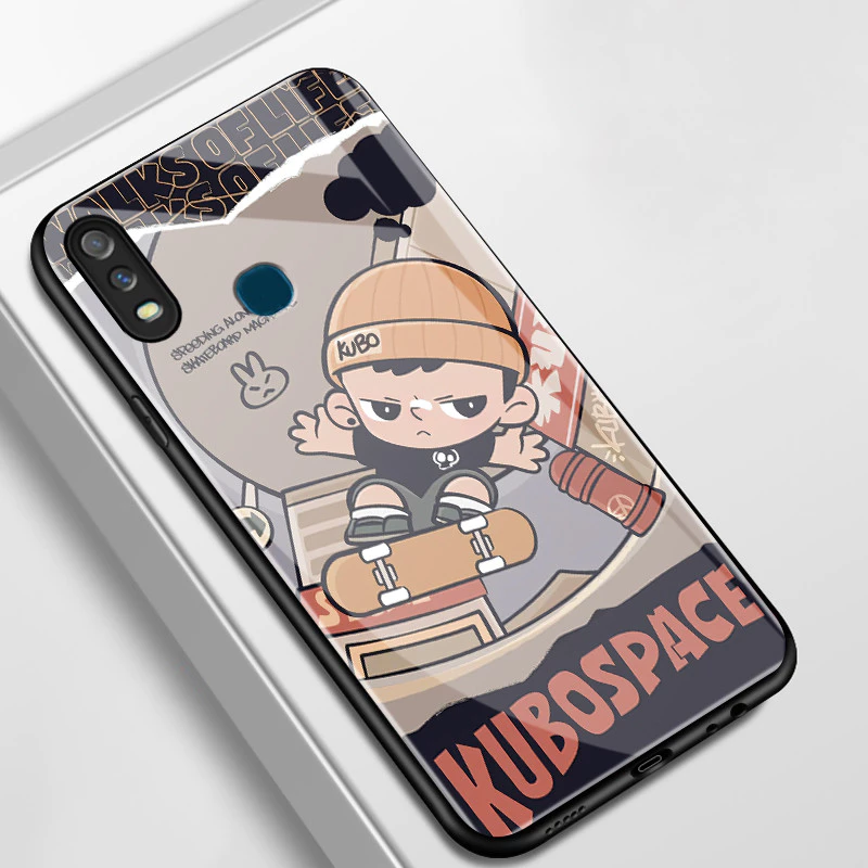 เคสสำหรับ VIVO Y11 2019 Y3 2019 เคสโทรศัพท์คูโบสเปซเปลือกแก้วกันกระแทก
