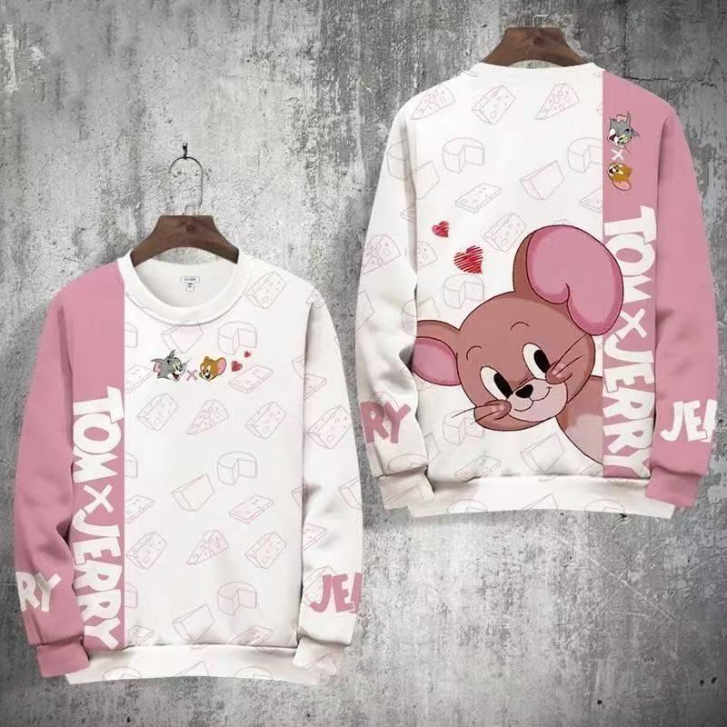 เสื้อคู่สไตล์แมวและเมาส์สำหรับฤดูหนาว ดีไซน์ลายพิมพ์แบบอเมริกา