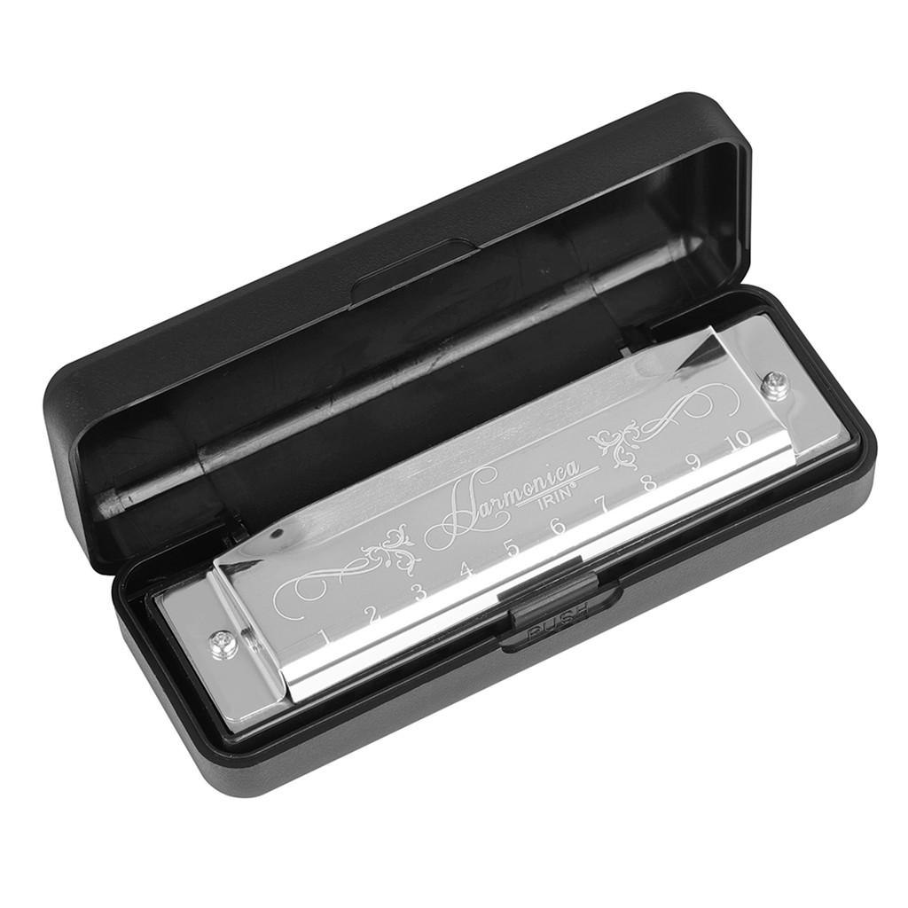 IRIN ฮาร์โมนิก้า 10 หลุม Key of C ของขวัญดนตรี 20 โทนพร้อมเคสเก็บของสําหรับนักเรียนเริ่มต้น