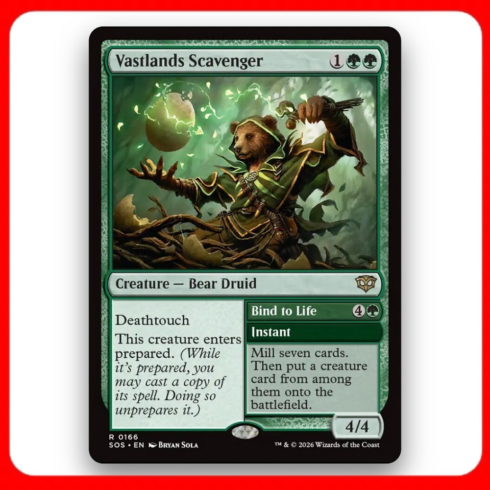 [MTG] Vastlands Scavenger // Bind to Life (#166) [SOS] [GREEN] [RARE] | Magic the Gathering