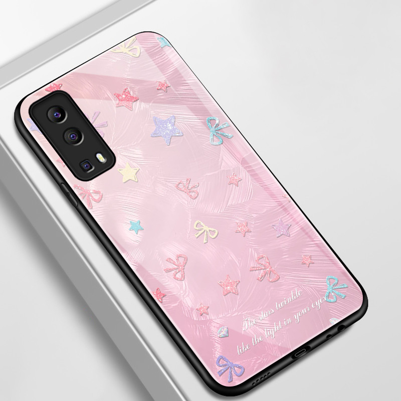 เคสสำหรับ VIVO Y72 5G Y52 5G Y75s 5G Y53s 5G Y76 5G เคสโทรศัพท์กุทัณฑ์รูปหัวใจเปลือกแก้วกันกระแทก
