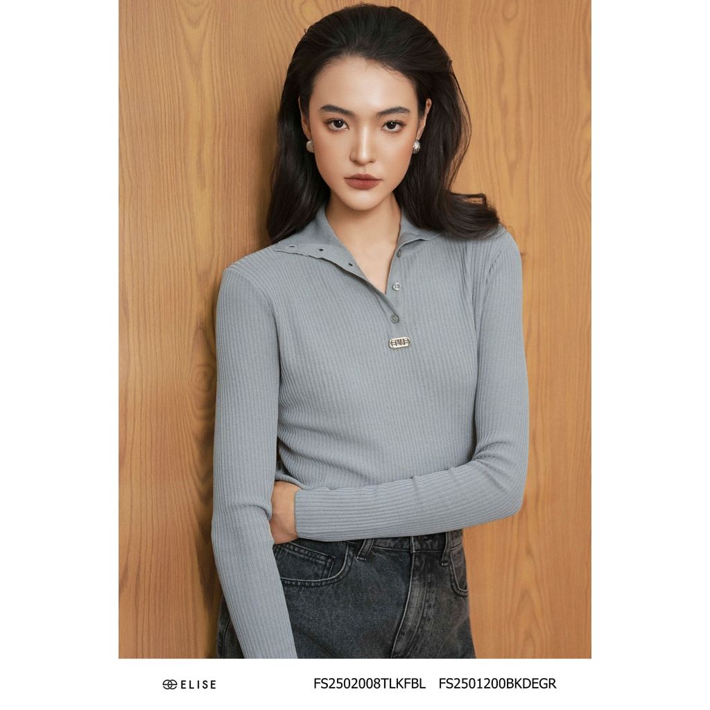 เสื้อ mongtoghi สีเทาพร้อมโลโก้ดีไซน์ Elise FS2502008TLKFBL (O2O)