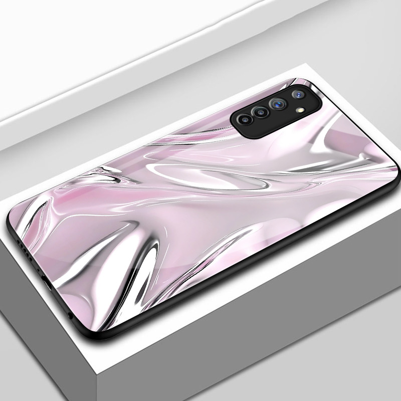 เคสสำหรับ Realme 6 Pro 6s 5 Pro 5i 5s 6i Narzo 10 10A 20A เคสโทรศัพท์เส้นไม่สม่ำเสมอเปลือกแก้วกันกระแทก