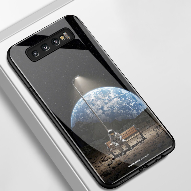 เคสสำหรับ Samsung S10 4G S10 Plus S10 Lite S20 FE S20 Pro S20 Ultra เคสโทรศัพท์มนุษย์อวกาศเปลือกแก้วกันกระแทก