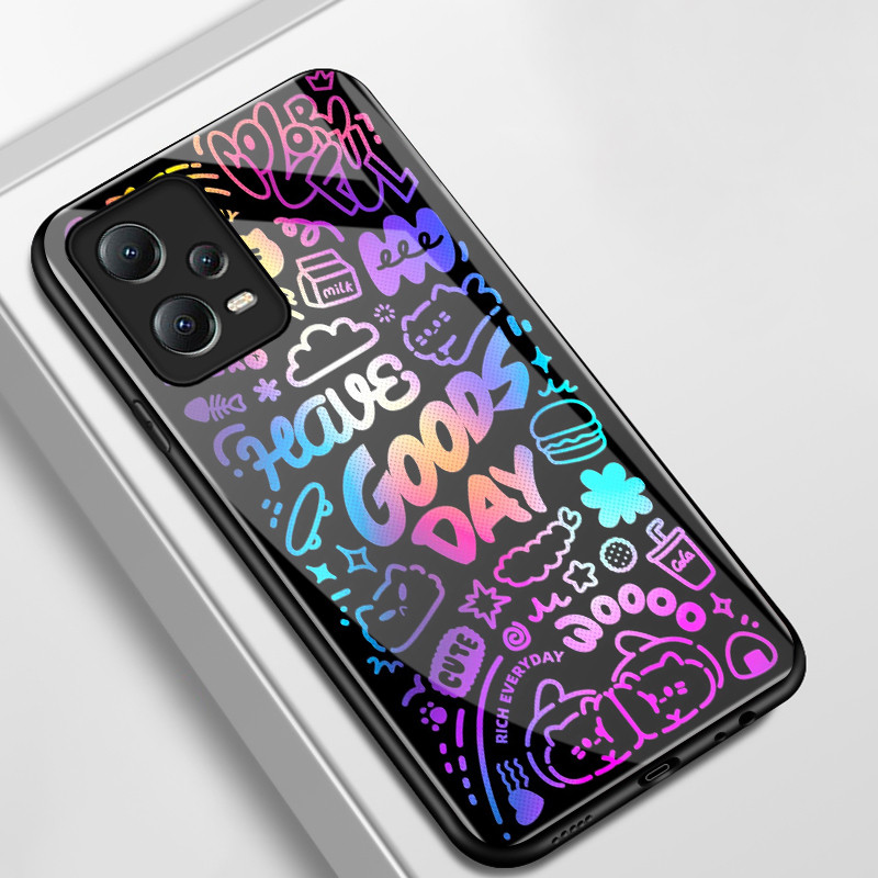 เคสสำหรับ Xiaomi Redmi Note 12 5G 12 Pro Note 13 5G 13 Pro POCO X5 เคสโทรศัพท์แมวเปลือกแก้วกันกระแทก