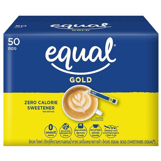 🌻 อิควลโกลด์ 1.25กรัม แพค 50ซอง 🌈 8850186102003 🌴 Equal Gold Sweetener 1.25g. 50sachets 🍉 ของแห้งและ