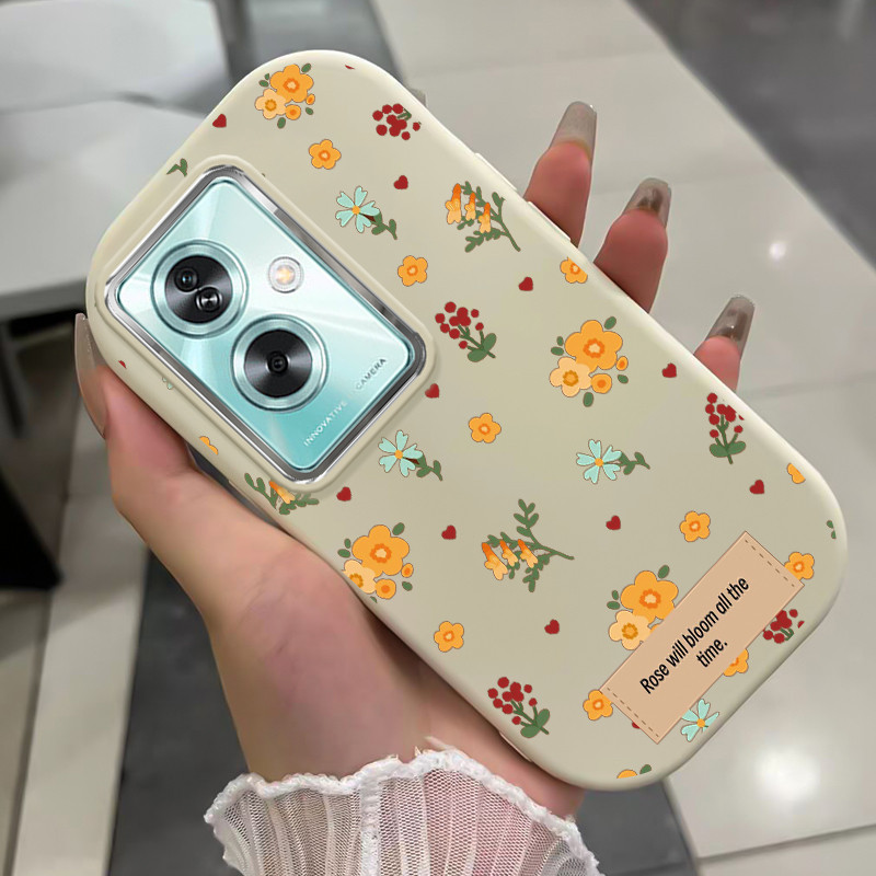 เคสสำหรับ OPPO A79 5G A2 5G เคสโทรศัพท์ดอกไม้กันกระแทกกลมและอ้วน
