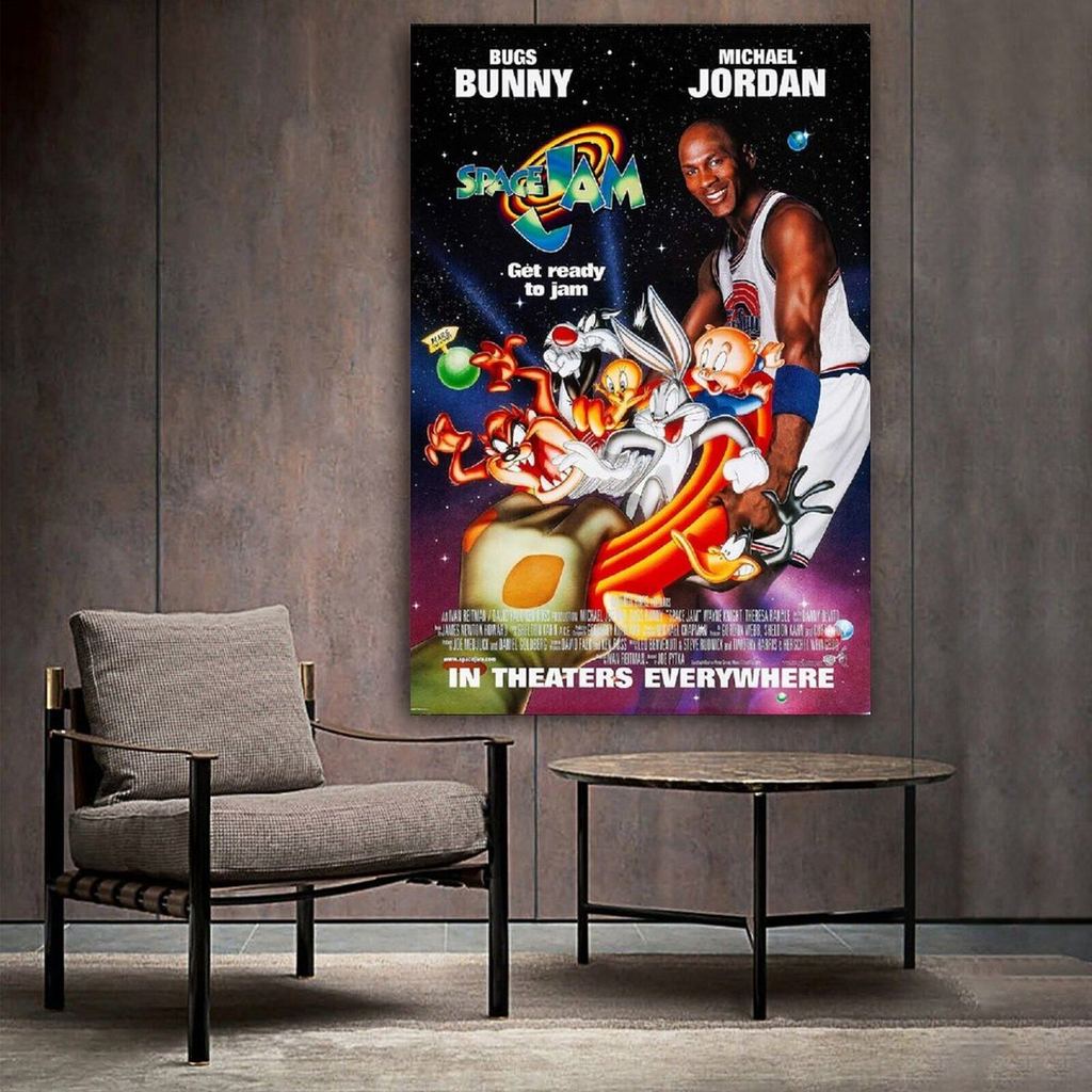 Space Jam โปสเตอร์ภาพยนตร์ F Michael Jordan Bill Murray Wayne Knight Theresa Randle Nordic ตกแต่งผ้า