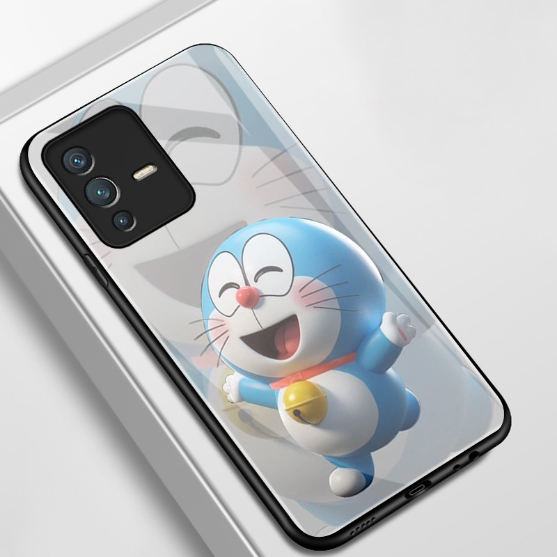 เคสสำหรับ VIVO V23 5G V23i 5G V23E 4G V23E 5G Y75 เคสโทรศัพท์แมวเปลือกแก้วกันกระแทก