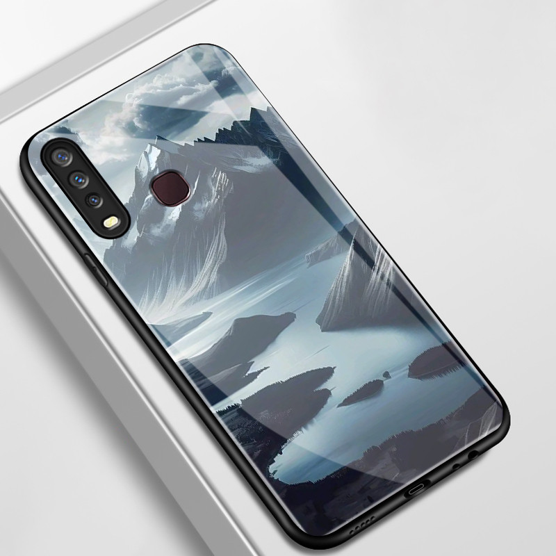 เคสสำหรับ VIVO Y12 Y15 Y17 Y12i Y3 Y3s 2020 เคสโทรศัพท์ภูเขาหิมะเปลือกแก้วกันกระแทก – โปรปัง