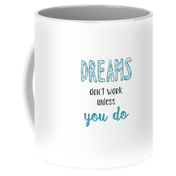 Dream Typography Coffee Mug ไม่ทํางาน Dreams Dont Work Typography Coffee Mug