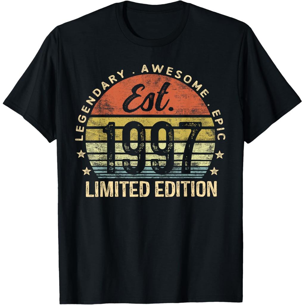เสื้อยืดผ้าฝ้ายผู้ชาย Est 1997 Limited Edition 29th Birthday 29 ปีเสื้อยืด