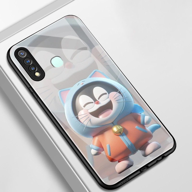 เคสสำหรับ VIVO Y19 Y5s เคสโทรศัพท์แมวเปลือกแก้วกันกระแทก