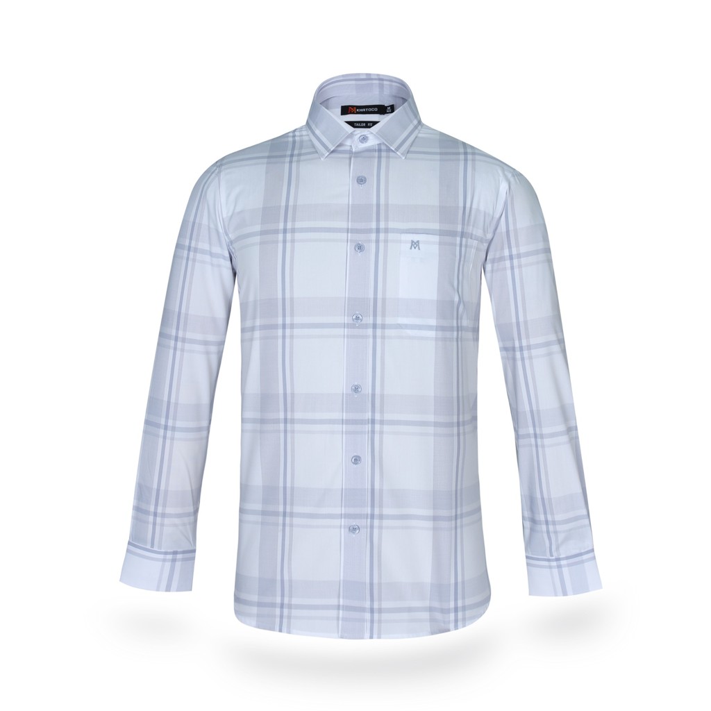 KHATOCO เสื้อเชิ้ตลายสก๊อตแขนยาวผู้ชาย A1MD468T1-CNCR248-2501-D