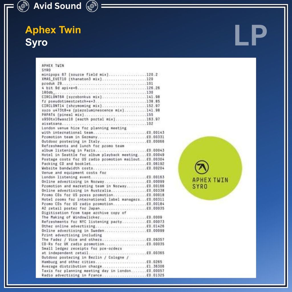 แผ่นเสียง Aphex Twin Syro ใหม่ ซีล Aphex Twin Vinyl LP