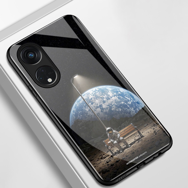 เคสสำหรับ OPPO Reno 8T 5G A1 Pro 5G เคสโทรศัพท์มนุษย์อวกาศเปลือกแก้วกันกระแทก – โปรปัง