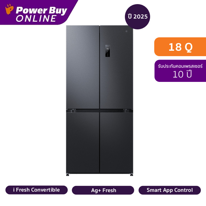 Xiaomi ตู้เย็น 4 ประตู Mijia Refrigerator Cross Door 18 คิว Inverter (สีดำ) รุ่น LTP4534TH