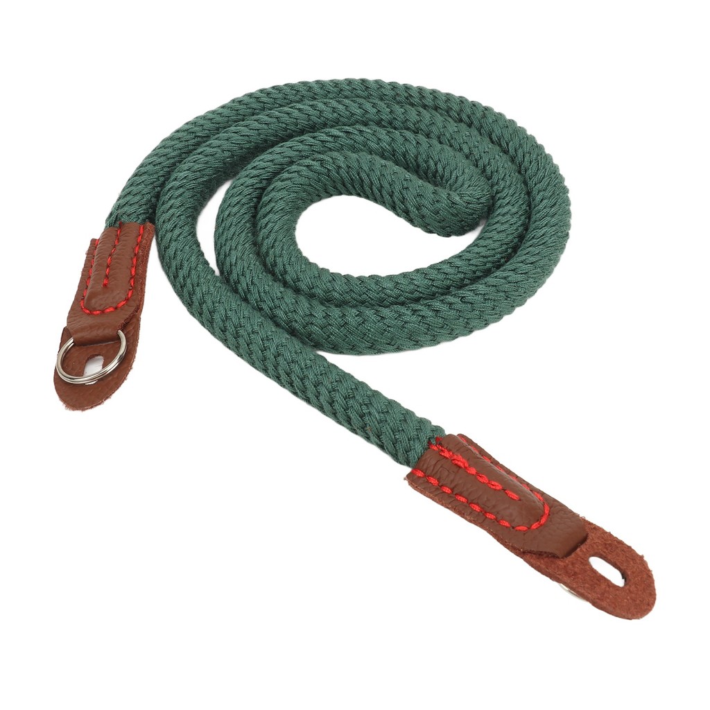 ผ้าฝ้าย Artistic Simple สายคล้องกล้องวินเทจรอบคอสําหรับ Retro Mini DSLR สีเขียว PPC2