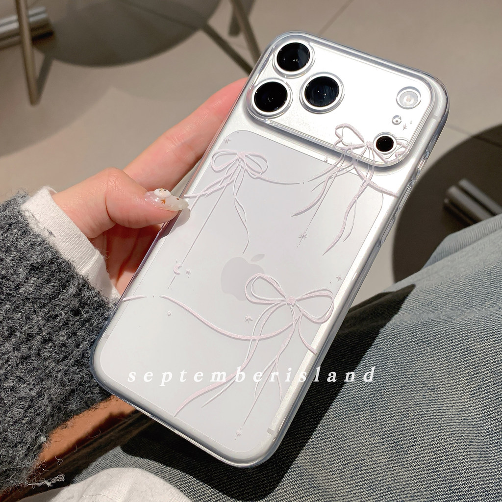 ริบบิ้นสีชมพู Girly Casing Oppo Reno 15F 15 Pro A6X A6S A6 Pro Reno 15F 14F A3X 11F 5G A60 A38 A18 A