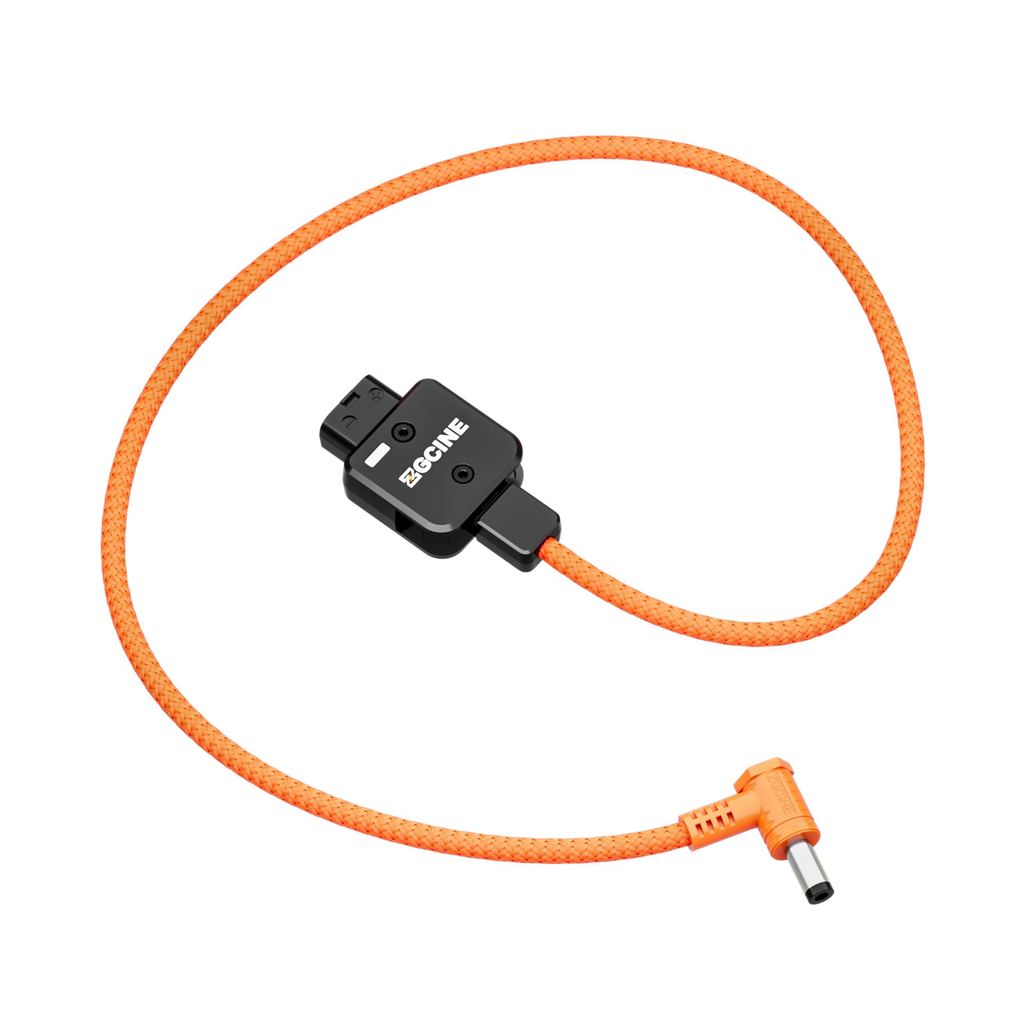 ZGCINE D-Tap to 5.5*2.5mm DC Connector Power Cable 60cm ยาว 180°หมุนได้พร้อมลวดถักเข้ากันได้ V-mount