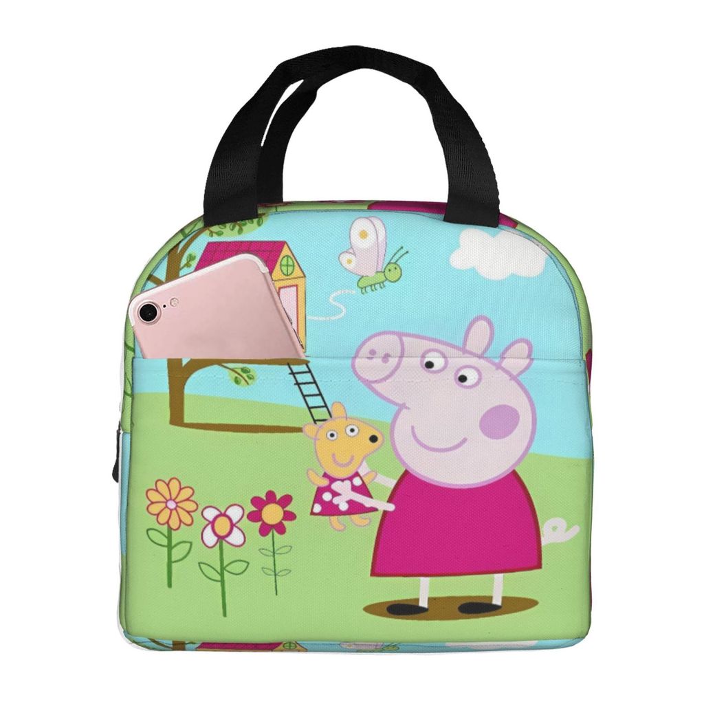 Peppa Pig Lunch Box Women Mens Insulated Lunch Tote Bag, Insulated Box