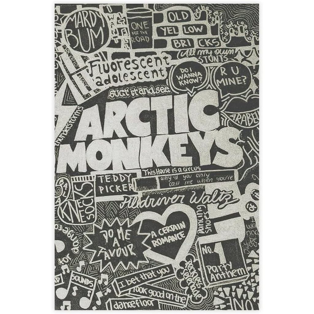 Arctic Monkeys โปสเตอร์ศิลปะทํางานผ้าใบศิลปะโปสเตอร์ Vintage โปสเตอร์ผ้าใบโปสเตอร์ Wall Art Decor พิ