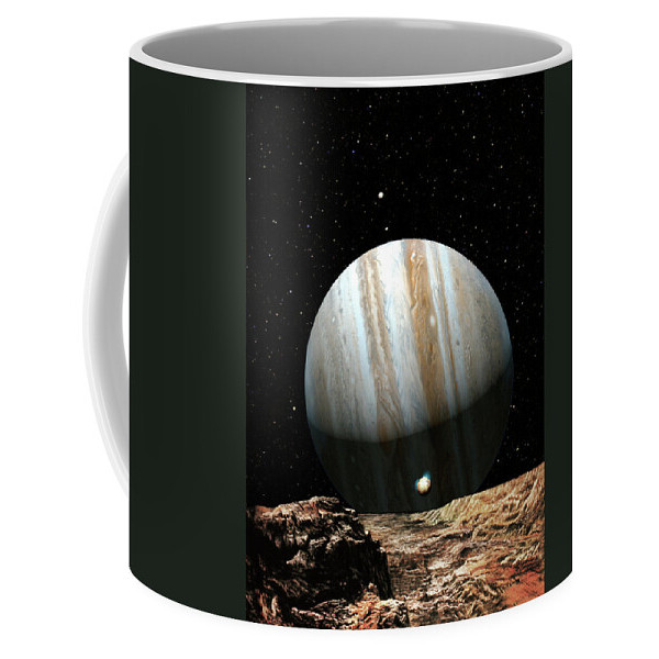 แก้วกาแฟจูปีเตอร์ ดูจาก Europa Jupiter Seen จากแก้วกาแฟ Europa