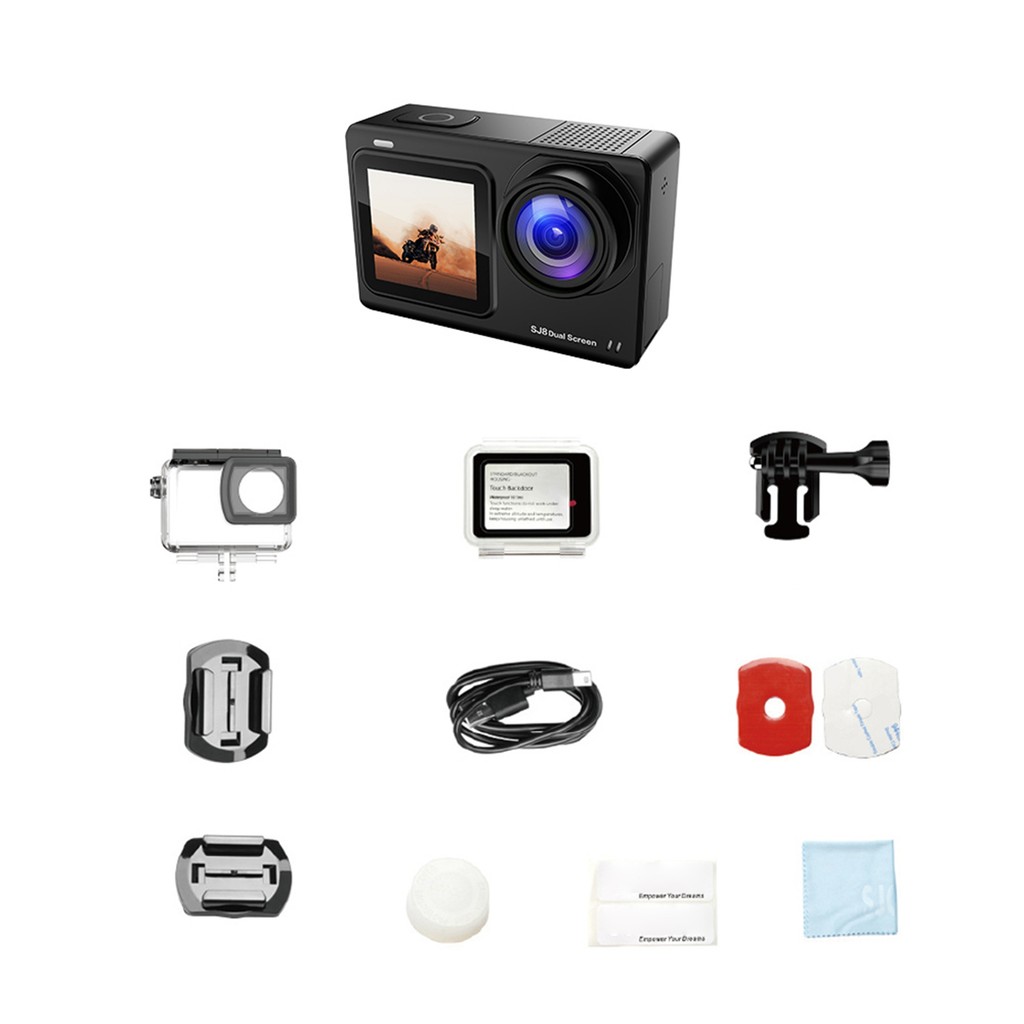 SJCAM SJ8 4K/30FPS ความละเอียดสูง Dual Screen กล้องกีฬาแบบพกพา DV กล้องวิดีโอ 20MP 2.33 นิ้ว IPS Tou