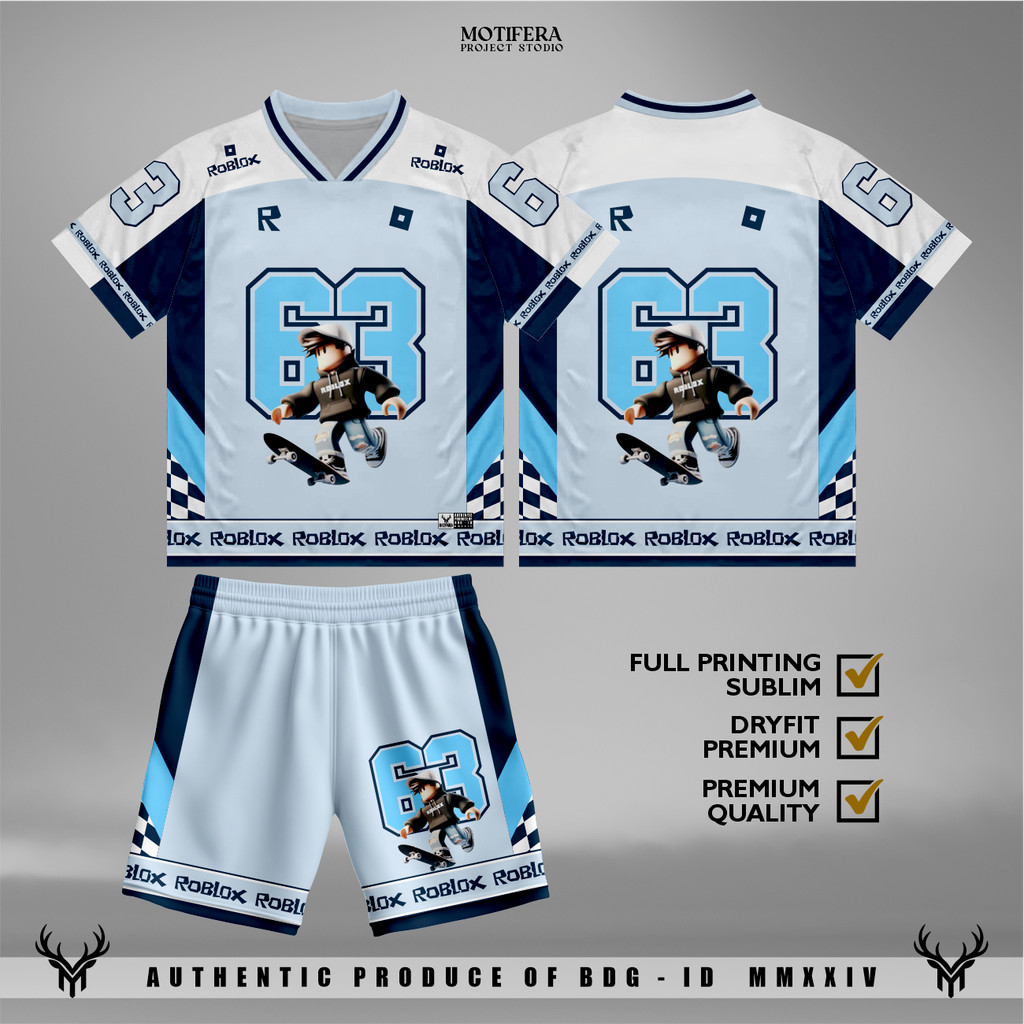 Roblox 63 Game Jersey Pants Set สําหรับผู้ชายและผู้หญิง | ครอบครัว Couple | Family Set - Motifera St
