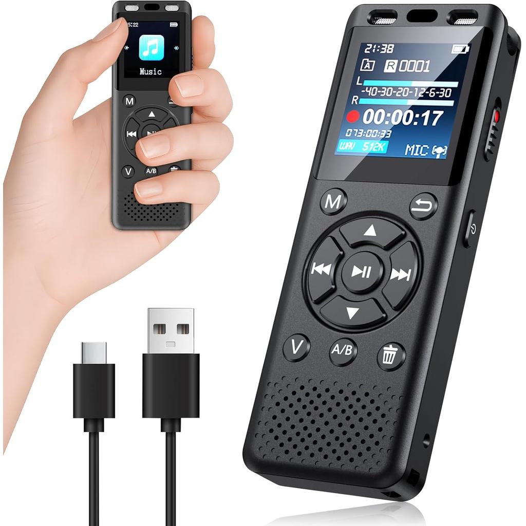 Voice Recorder, Small, Long Time Recording, Easy to Operate with Large Buttons, IC Recorder, 1536 kb