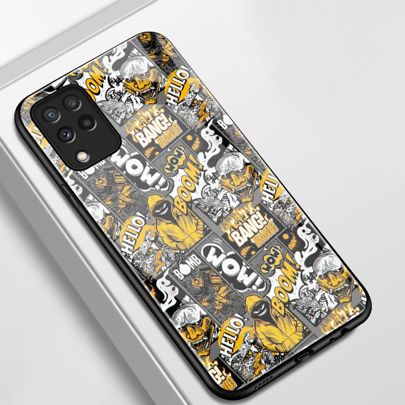 เคสสำหรับ Samsung A22 M22 A22 5G เคสโทรศัพท์นามธรรมเปลือกแก้วกันกระแทก