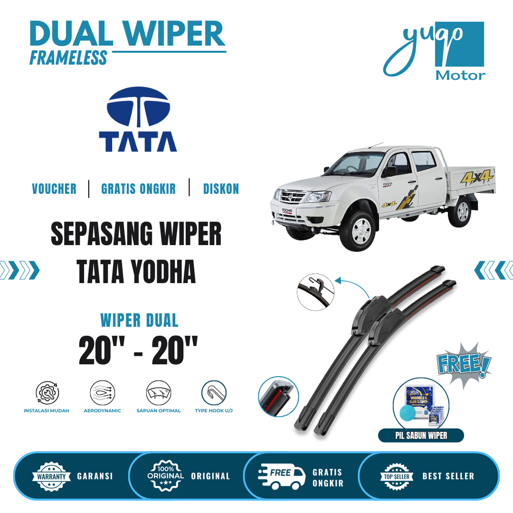Tata Yoha ที่ปัดน้ําฝนกระจกรถยนต์คู่ฟรี 5 เม็ดสบู่